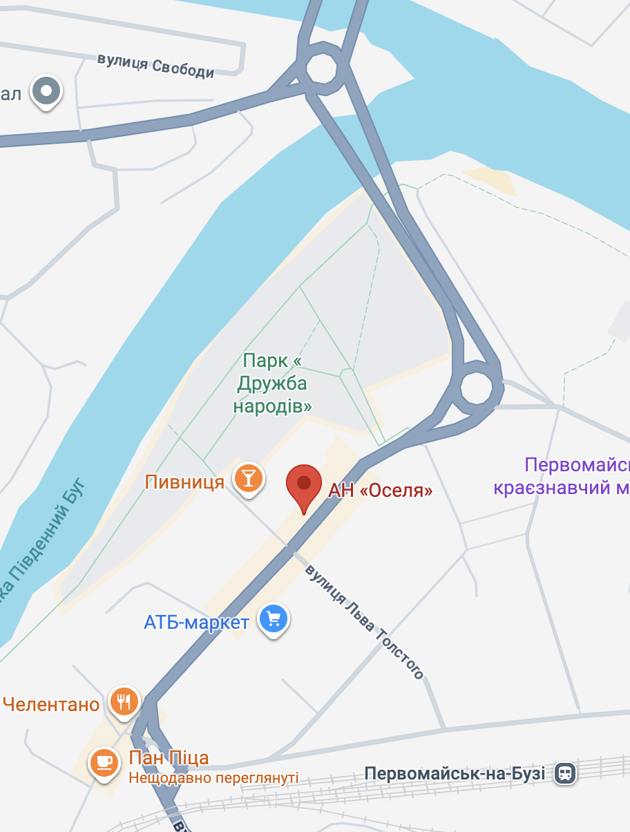 Карта розташування АН Оселя